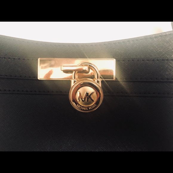 Michael Kors Saffiano Black Crossbody Purse - Picture 3 of 5